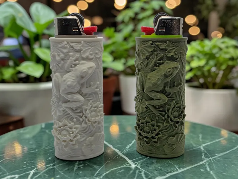 Frog & Lotus Flowers Bic Sleeve