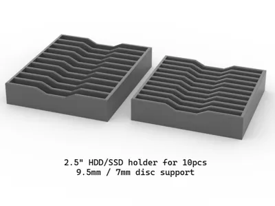 2.5" HDD/SSD Holder – 10 Drives (7&9.5mm Support)