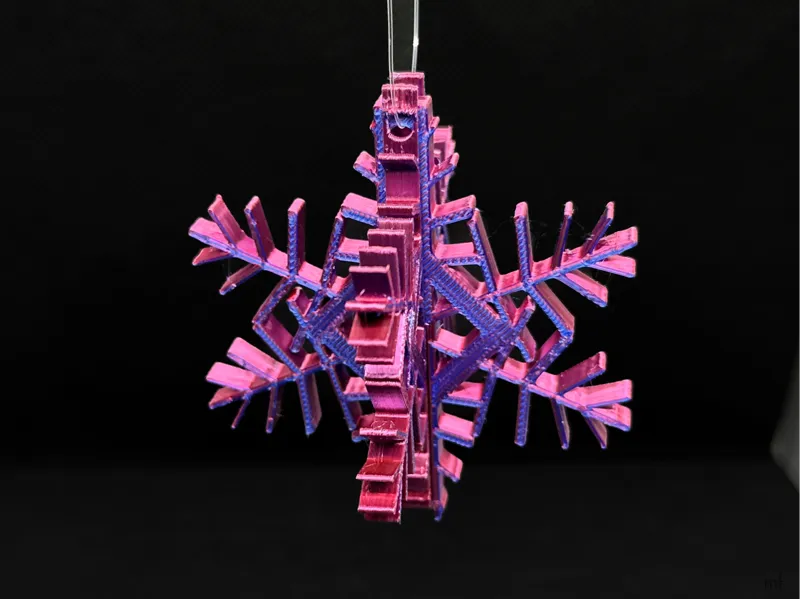 Easy to print snowflake holiday ornament