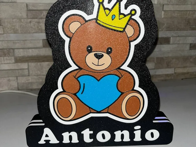 LightBox, Lampada Orso, Nome personalizzabile.