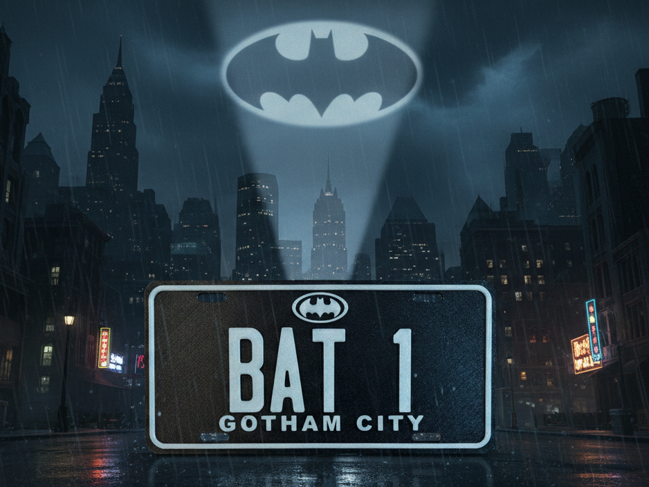 Batman Gotham City Glow License Plate 