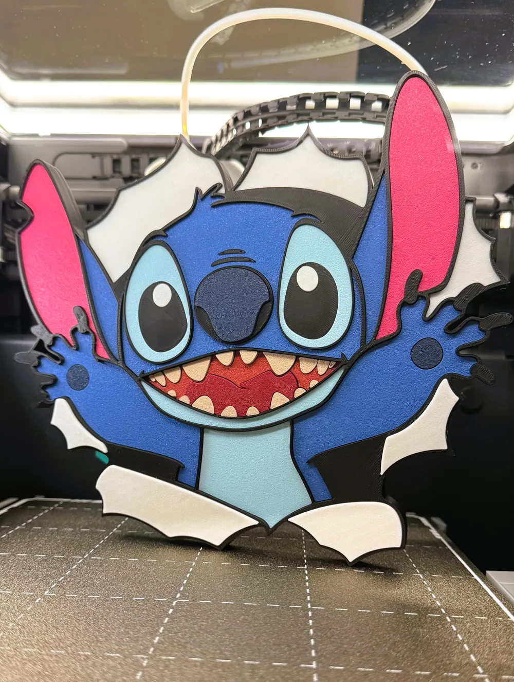 Stitch (NO AMS) Wall Art - Free 3D Print Model - MakerWorld