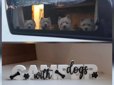 CAMPER with dogs - Lettering