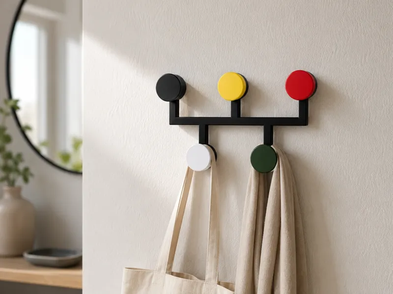 Colorful Modular 5-Hook Wall Coat Rack