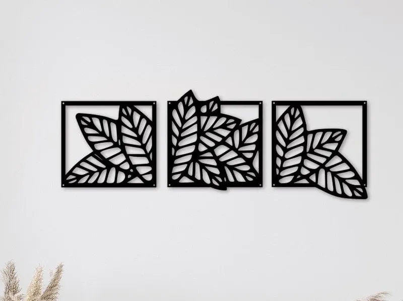 Triptych: Storm of Leaves wall art decor