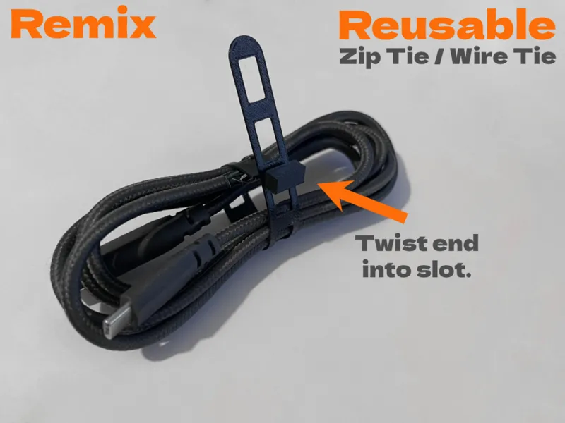 Reusable Cable Tie / Zip Tie V1 - Rounded End