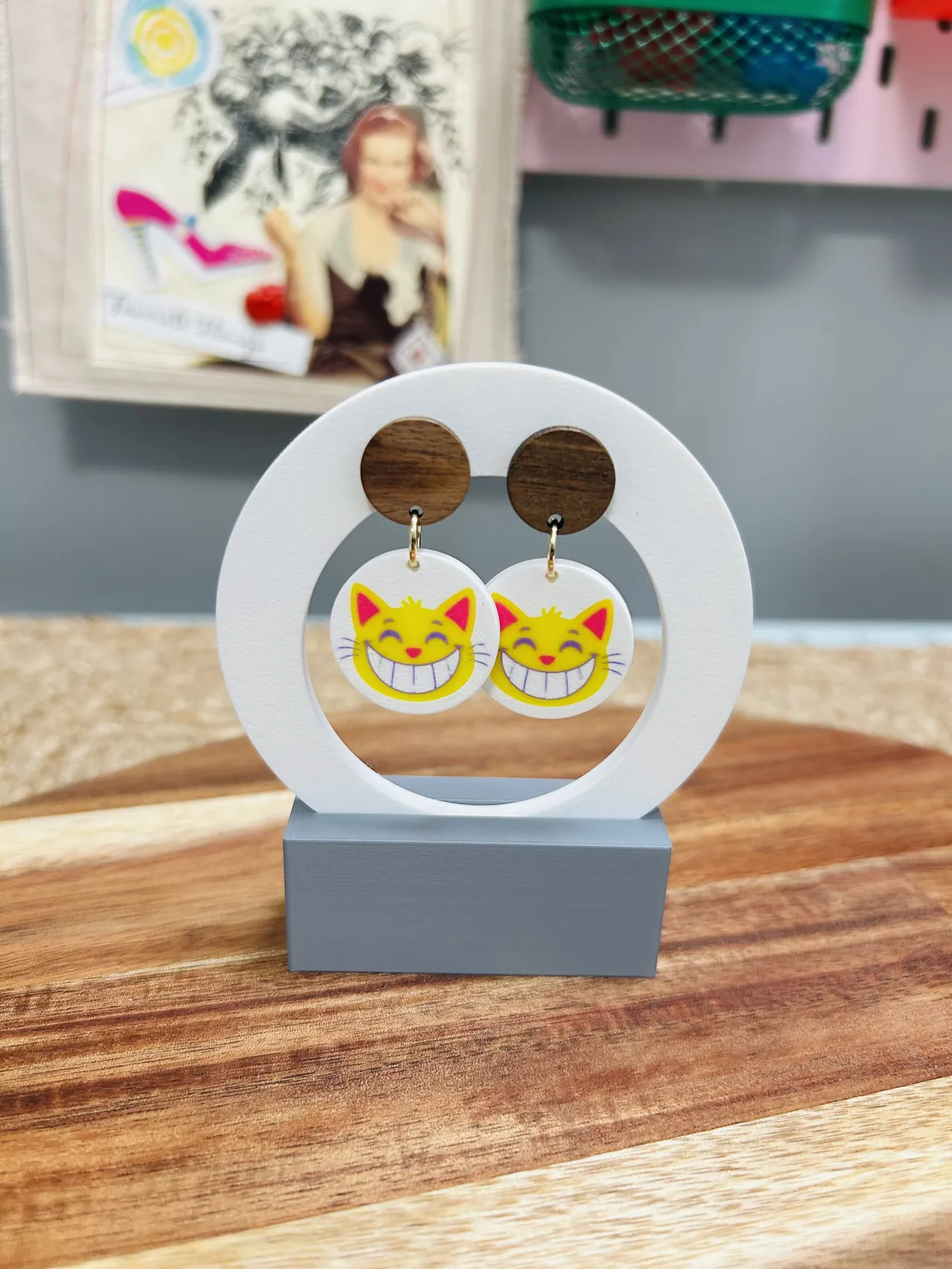 Happy Cat Earrings view 2