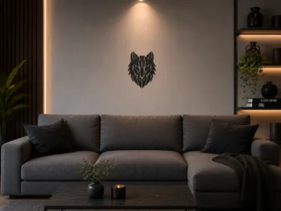 Geometric Wolf Wall Art