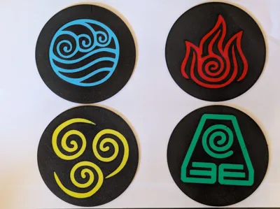 Avatar the Last Airbender Element Sign Coasters