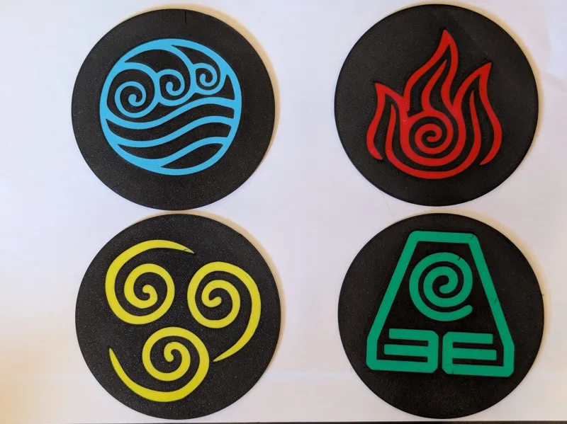 Avatar the Last Airbender Element Sign Coasters