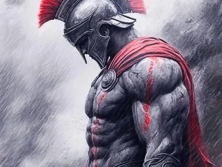 Spartaner in Rot