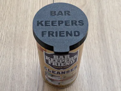 Bar Keepers Friend lid of TPU with text