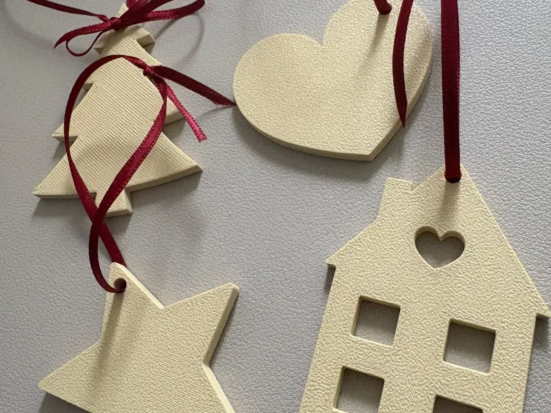 Christbaum-Schmuck Tanne, Herz, Stern und Haus