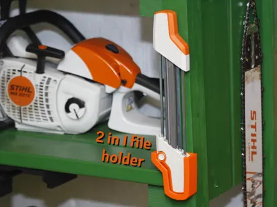 2 in 1 chainsaw file holder