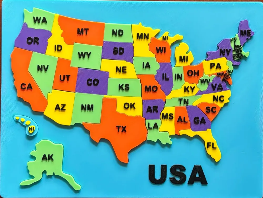 USA Learning Map (Kid Safe) by BuildSparkProjects - MakerWorld