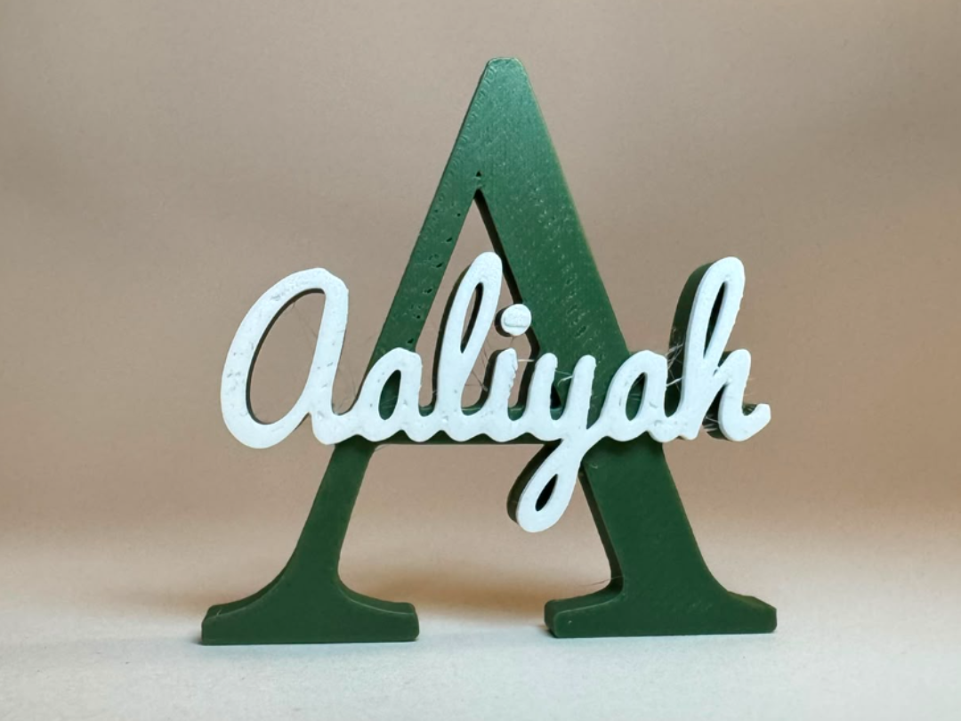 Placa de Identificação 3D - Aaliyah