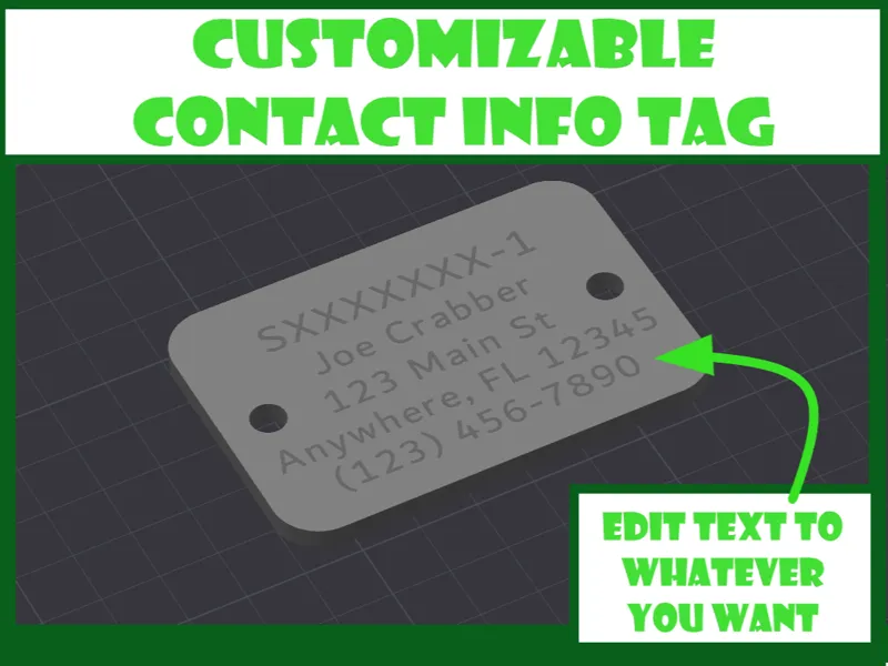 Weatherproof - Custom Contact Info ID Tag