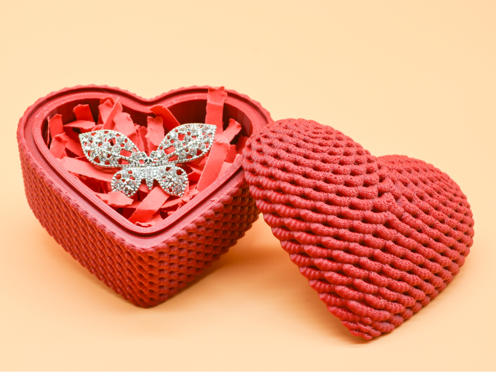 Cute Crochet Heart Shaped Box