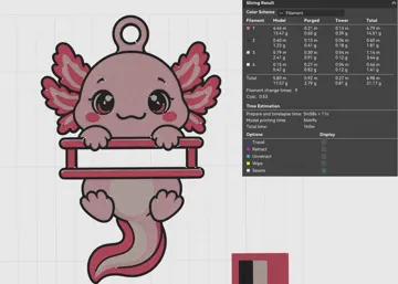 Accesorio para sujetar ligas de cabello: Axolotl Hair Tie Holder Keychain — vista de referencia 3