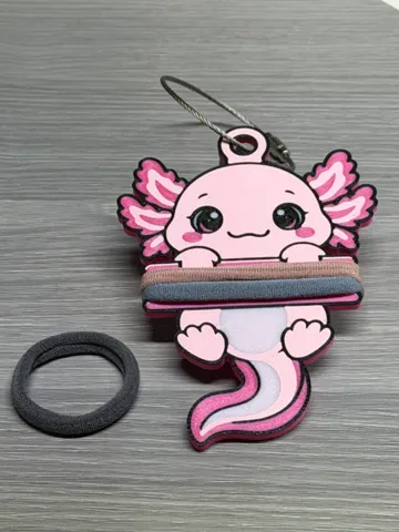 Accesorio para sujetar ligas de cabello: Axolotl Hair Tie Holder Keychain — vista de referencia 2