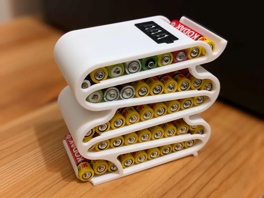 Generic XL Battery Holder & Dispenser For AA & AAA Batteries - Black Organizer With Wall Mount