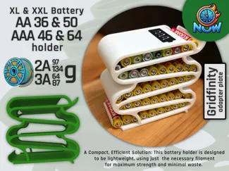 AA & AAA Compact Battery Holder Dispenser XL & XXL