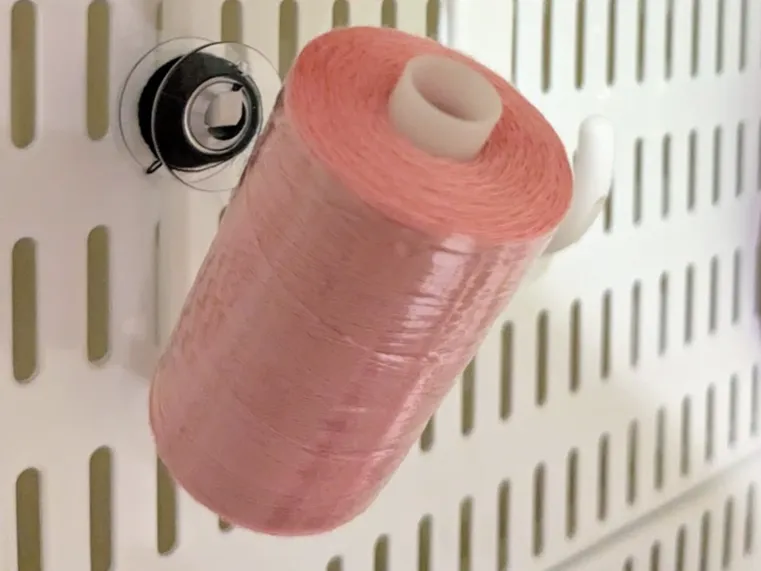 Thread and Bobbin Holders for Elfa Pegboard System