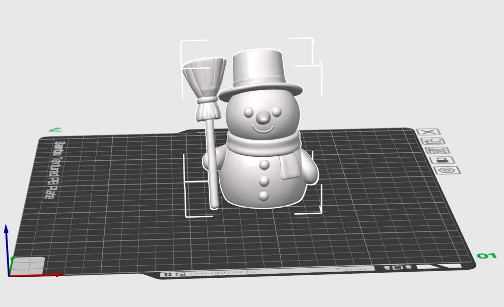 Snowman with broom and Hat - Free 3D Print Model - MakerWorld