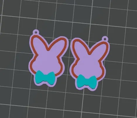 Bunny Bow Tie Earrings view 3