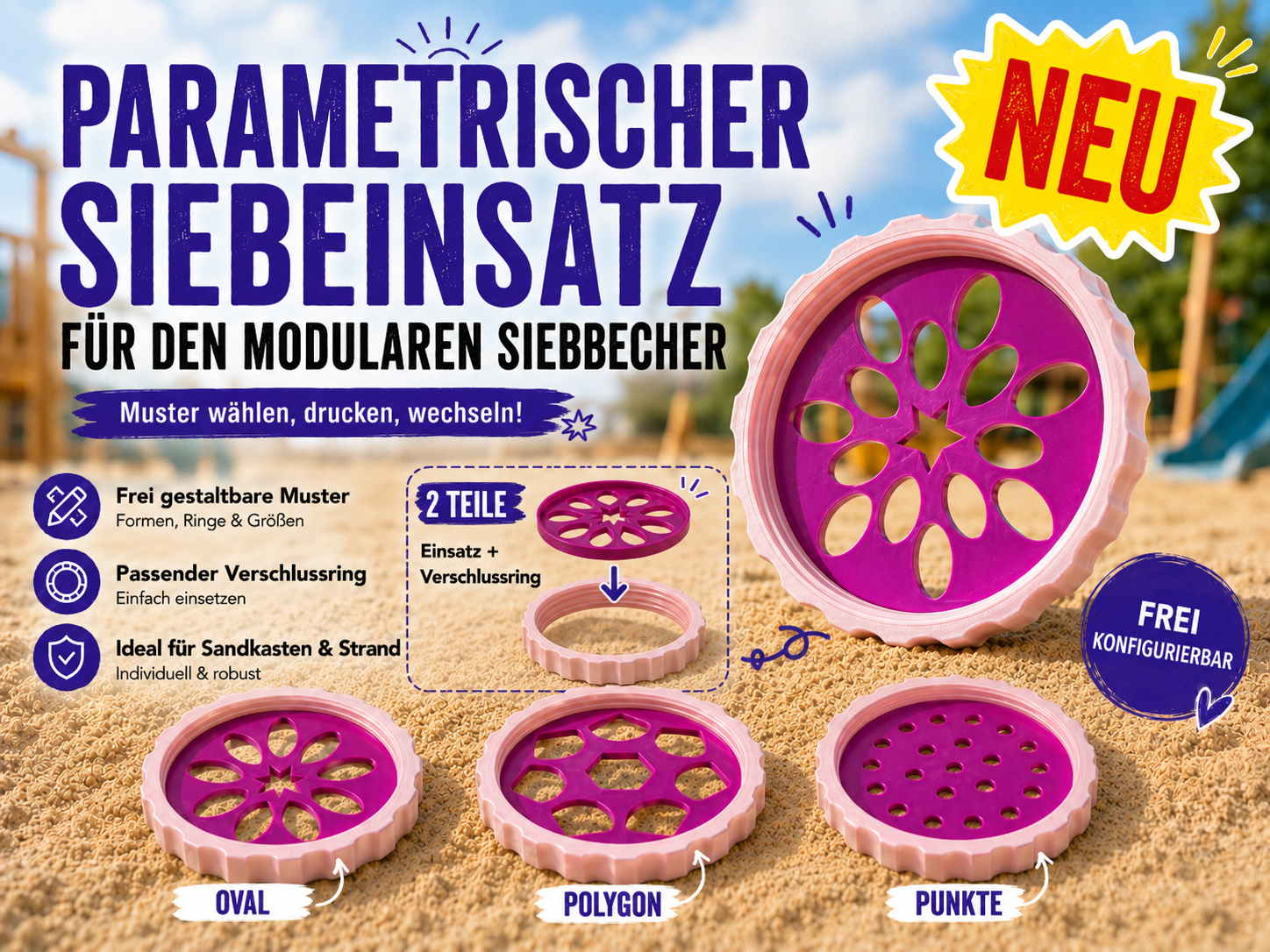 *NEU* parametric Siebscheibe für den Siebbecher 
