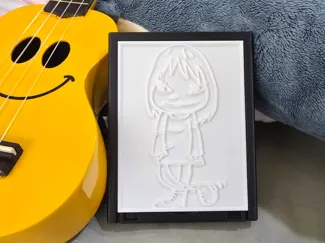 療癒系手繪女孩造型3D列印燈箱|插畫風夜燈|居家裝飾藝術燈