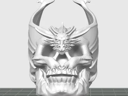 Dragon on a skull with a magnet