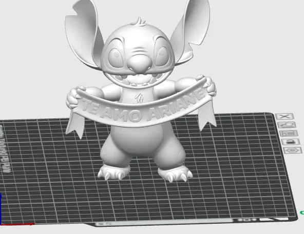 Stitch holding "I love you name" banner - Free 3D Print Model - MakerWorld