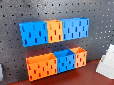 31mm (32mm) Spacing 6mm Hole Diameter Pegboard Storage Box Large, Medium, Small