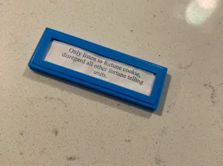 Frame for a fortune cookie fortune