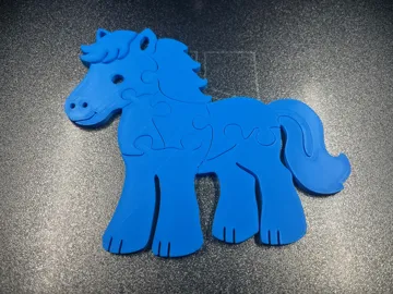 Modelo para impresión 3D: 3D Pferdepuzzle für Kinder im Holz-Stil — vista de referencia 3