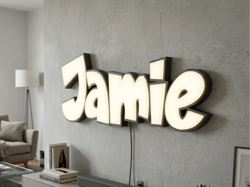 Insegna Led nome 3D - Custom Lightbox - Jamie