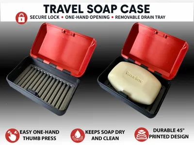 Travel Soap Box - Secure Lock & One-Hand Opening