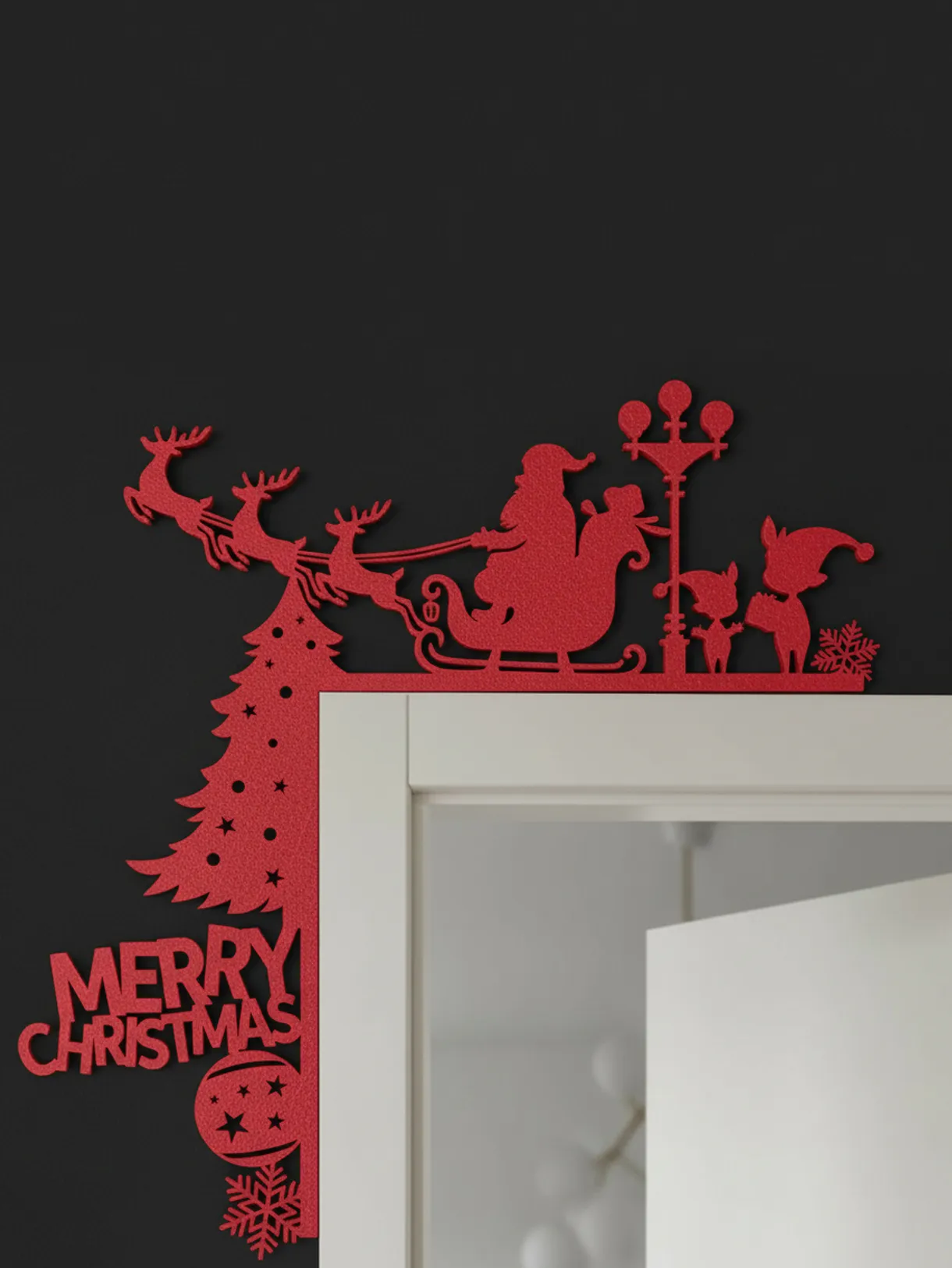 Merry Christmas Santa Door Corner view 3
