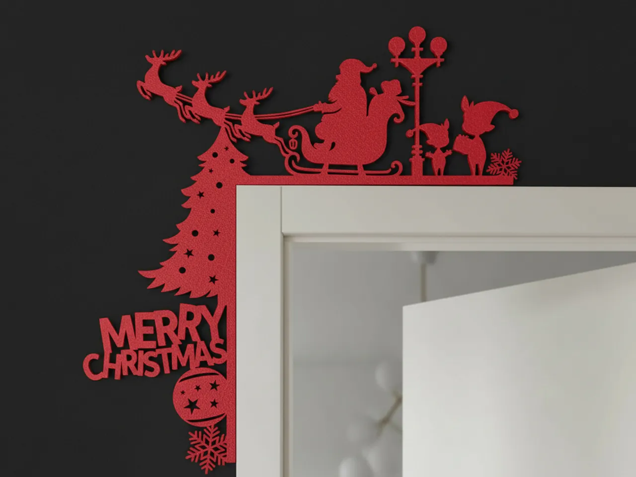 Merry Christmas Santa Door Corner view 2