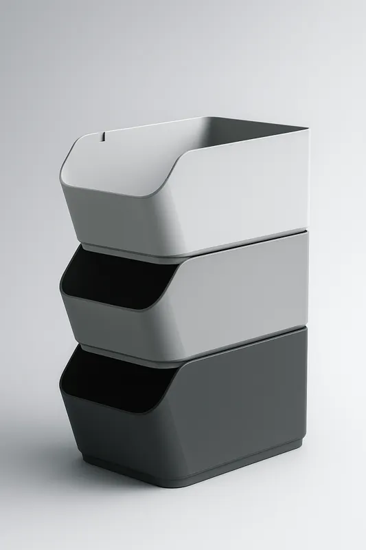 Stackable Minimal Storage Bins 3 Height Set view 4