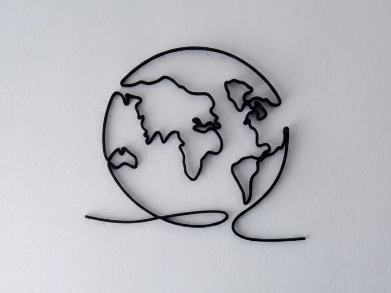 World Globe — Minimalist Line Art Wall Decor
