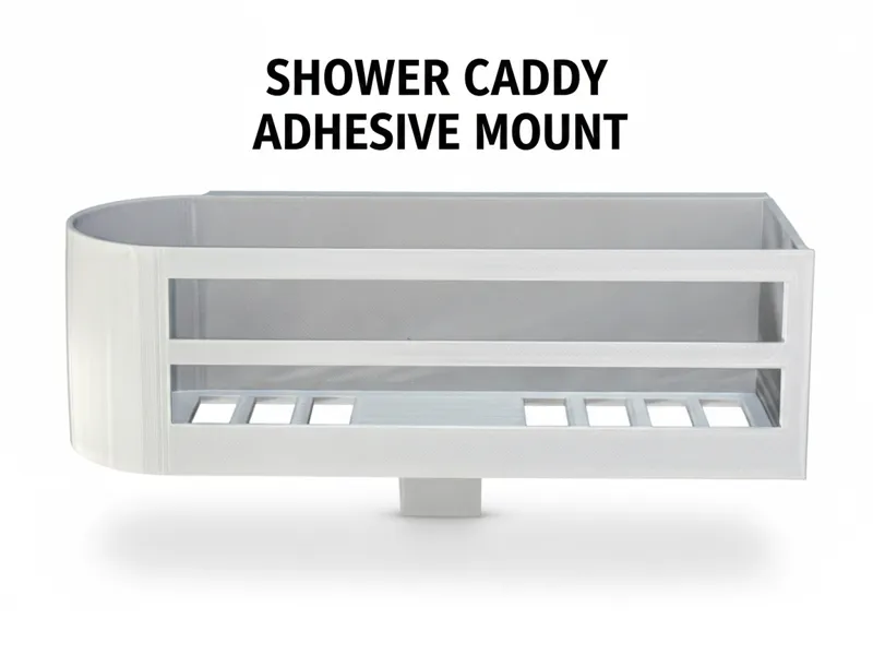 Shower Caddy with Integrated Adhesive Mount