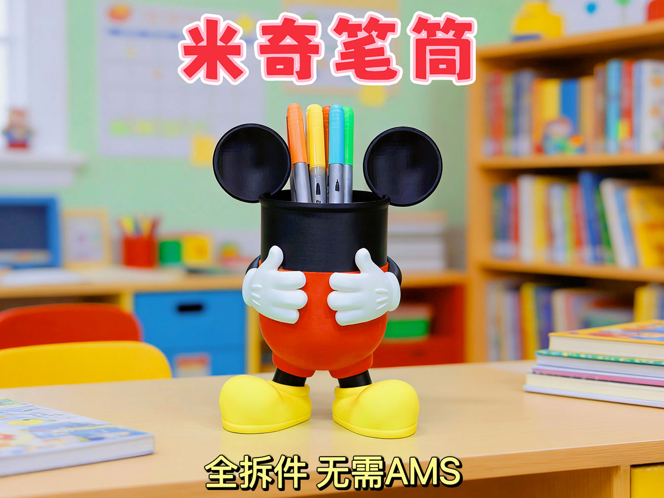 米奇米老鼠 瘦款 笔筒/收纳桶/玄关柜/收纳盒/垃圾桶/摆件