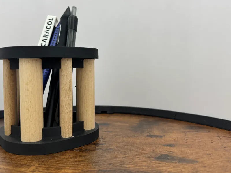 Modern Pen Holder – Wood & 3D Print Hybrid 