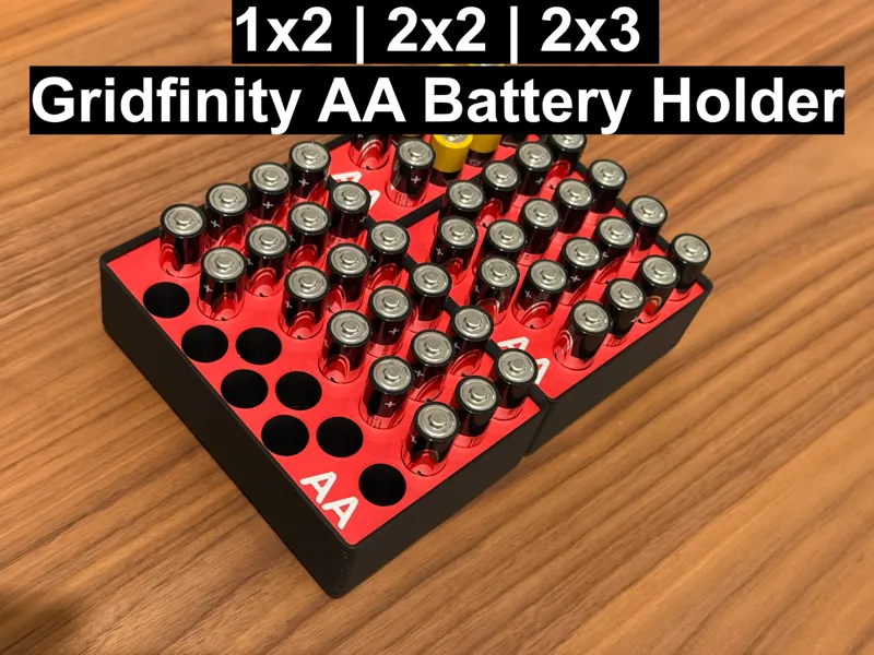 Gridfinity Bin AA Battery Holder
