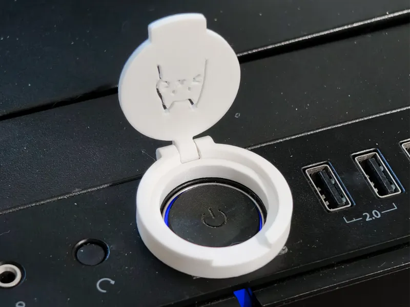 Pet-proof PC shutdown button cover(Circular)