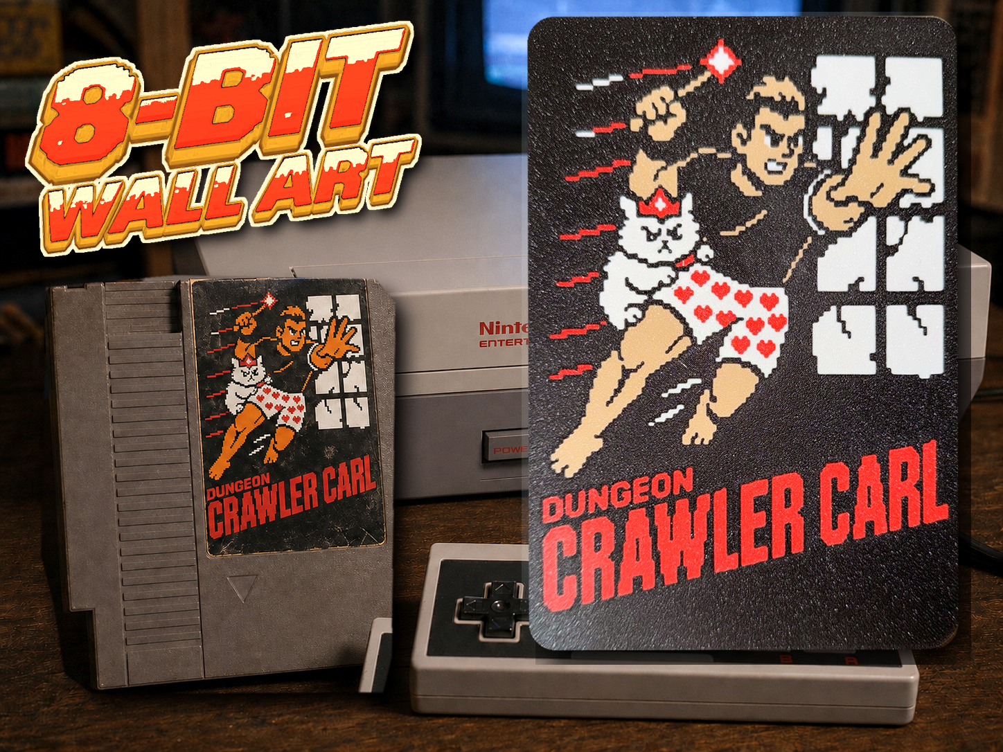 Dungeon Crawler Carl NES Label | 8-Bit Wall Art 3D model