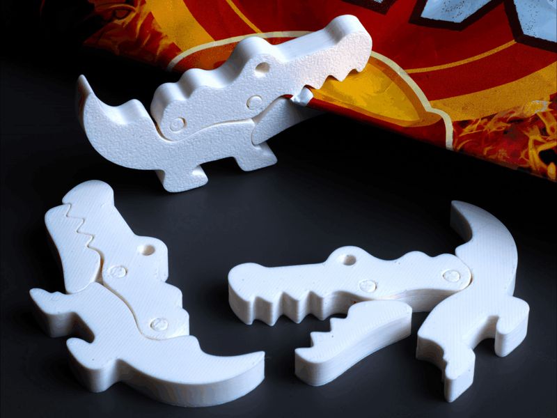Bag Clip Crocodile (with lock, print in place)