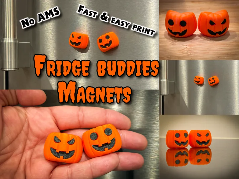 Fridge Buddies – Pumpkin Magnet Duo